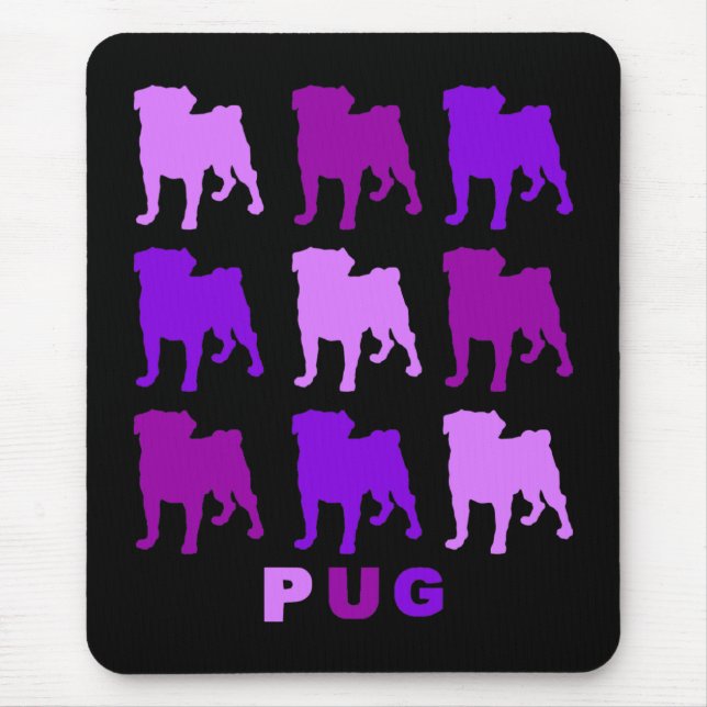 Tapis De Souris Carlins violets Mousepad (Devant)