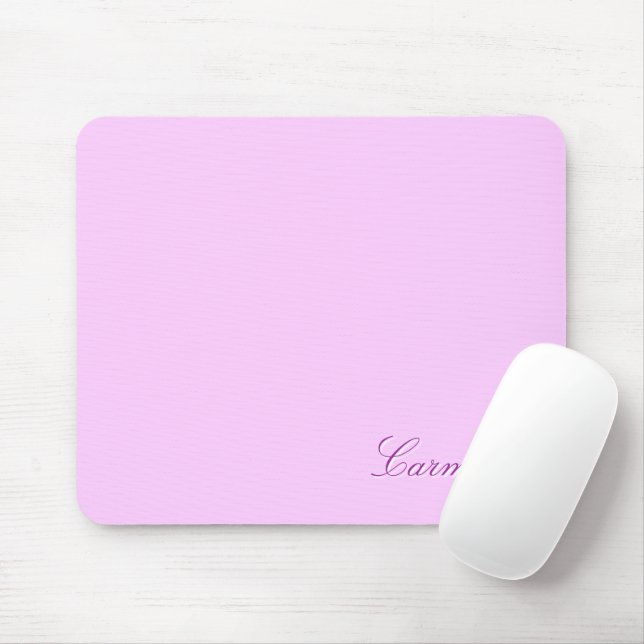 Tapis De Souris Carmen - Nom personnalisé Modèle, Pastel Pink des  (Avec souris)