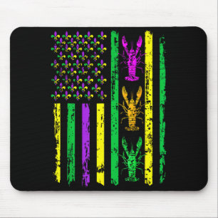 Tapis De Souris Carnaval Mardi Gras Usa Drapeau Américain Costume