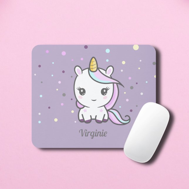 Tapis De Souris Carnet de souris violet Unicorne (Cute Unicorn Purple Mouse Pad)