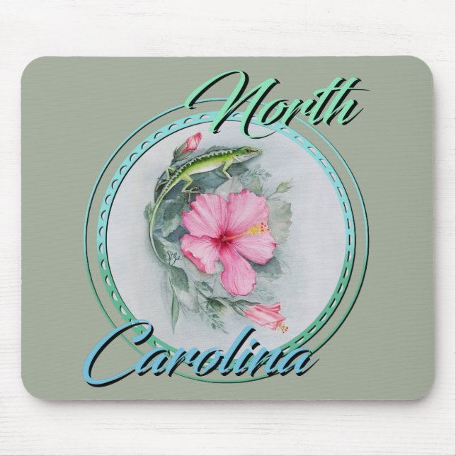 Tapis De Souris Carolina Anole & Hibiscus (Devant)