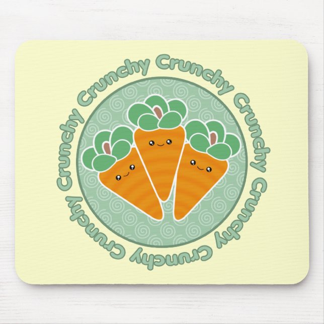 Tapis De Souris Carottes croquantes Kawaii Mousepad (Devant)