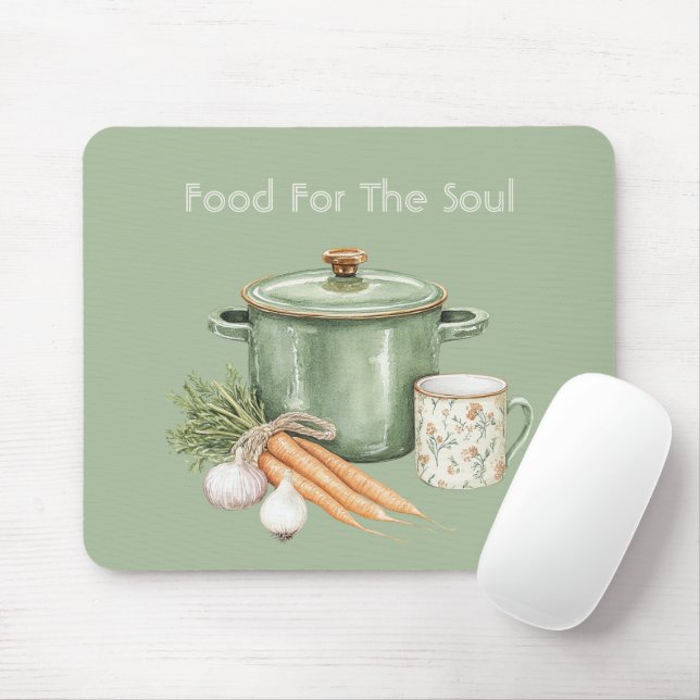 Tapis De Souris Carottes Pot Vert   (Avec souris)