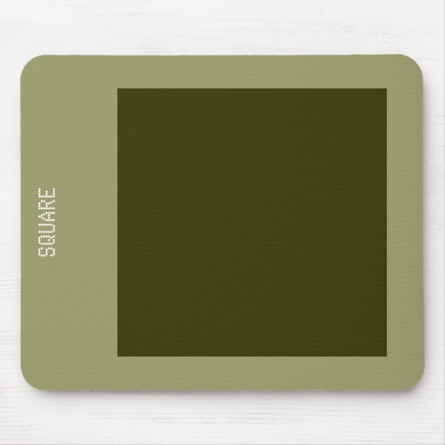 Tapis De Souris Carré - Dk Olive et Khaki (Devant)