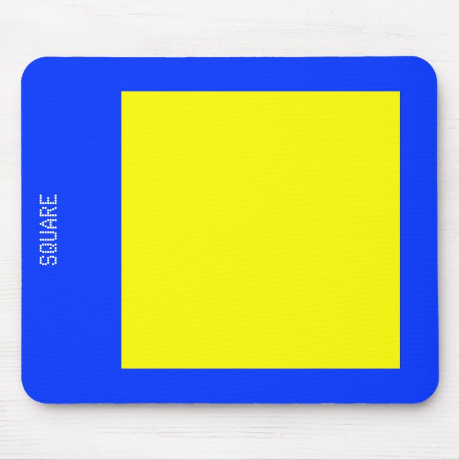 Tapis De Souris Carré - Jaune et Bleu (Devant)