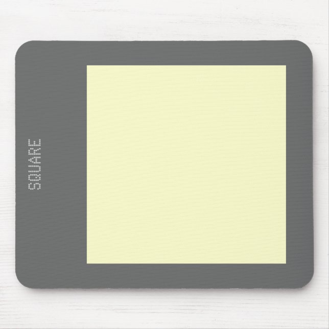Tapis De Souris Carré - Jaune pâle et gris (Devant)