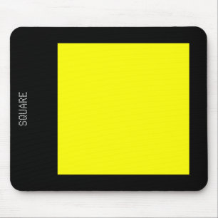 Tapis De Souris Carré - Jaune sur Noir