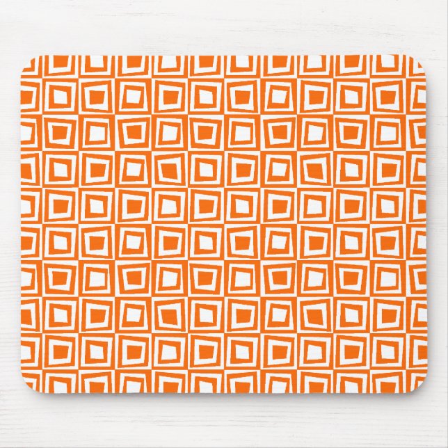 Tapis De Souris Carré rétro - Orange en blanc (Devant)