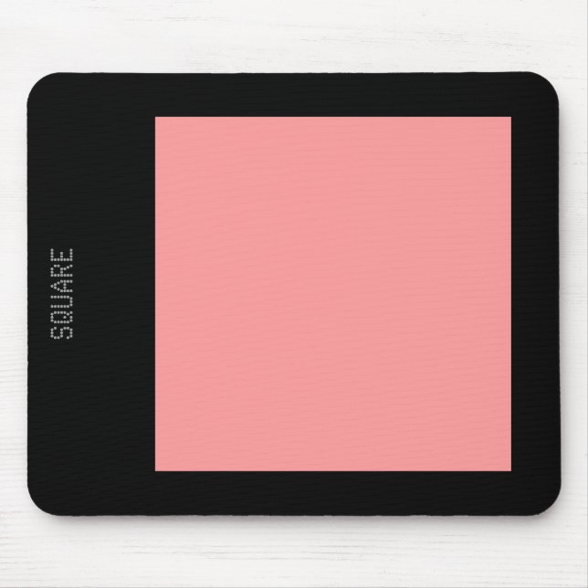 Tapis De Souris Carré - Rose doux et noir (Devant)