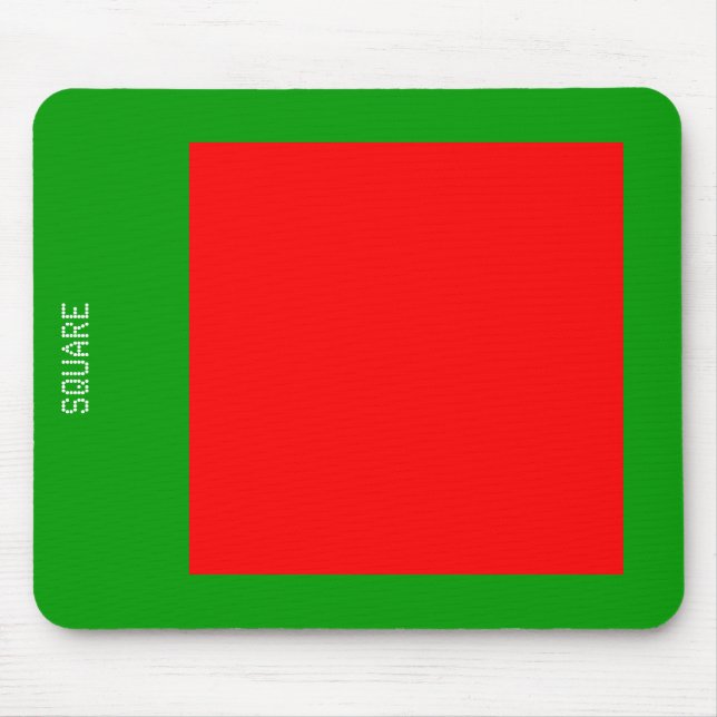 Tapis De Souris Carré - Rouge et Vert (Devant)