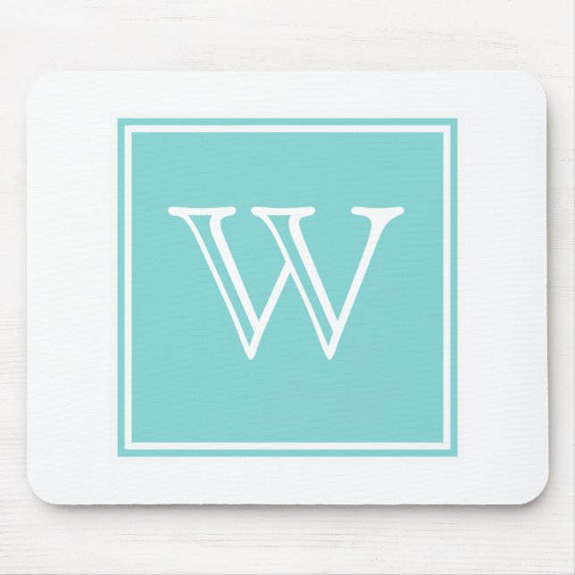 Tapis De Souris Carré turquoise Monogram Mousepad (Devant)