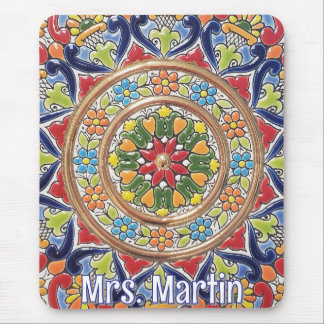 Tapis De Souris Carreau espagnol vintage personnalisable