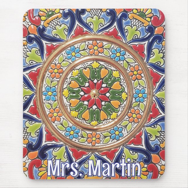 Tapis De Souris Carreau espagnol vintage personnalisable (Devant)