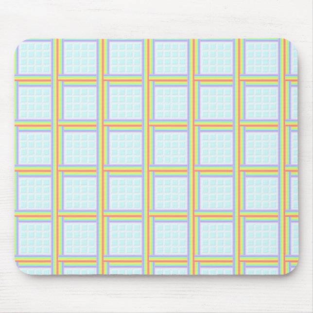 Tapis De Souris Carreaux arc-en-ciel (Devant)