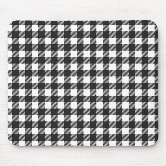 Tapis De Souris Carreaux de buffle noir et blanc (Devant)