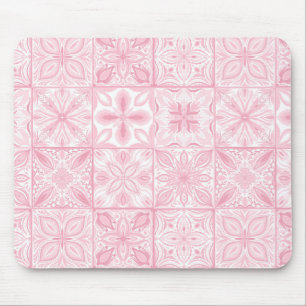 Tapis De Souris Carreaux ornés en rose