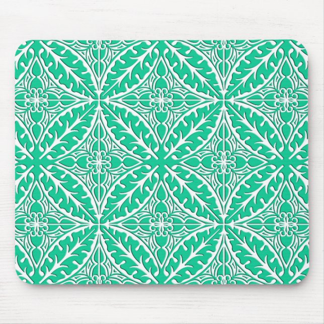 Tapis De Souris Carrelage marocain - turquoise et blanc (Devant)
