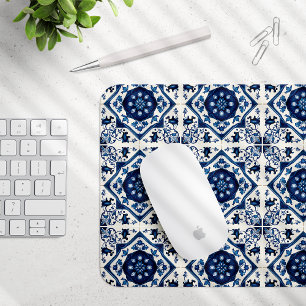 Tapis De Souris Carrelage méditerranéen, Portugais, Azulejo, Majol