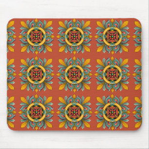 Tapis De Souris Carrelage victorien en corail foncé
