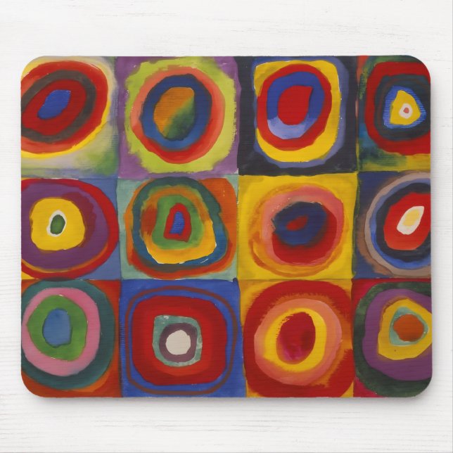 Tapis De Souris Carrés avec cercles concentriques (Devant)