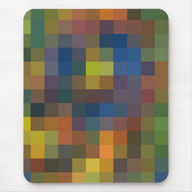Tapis De Souris Carrés Brown bleus Mousepad (Devant)