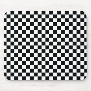 Tapis De Souris Carrés Checkered noirs et blancs