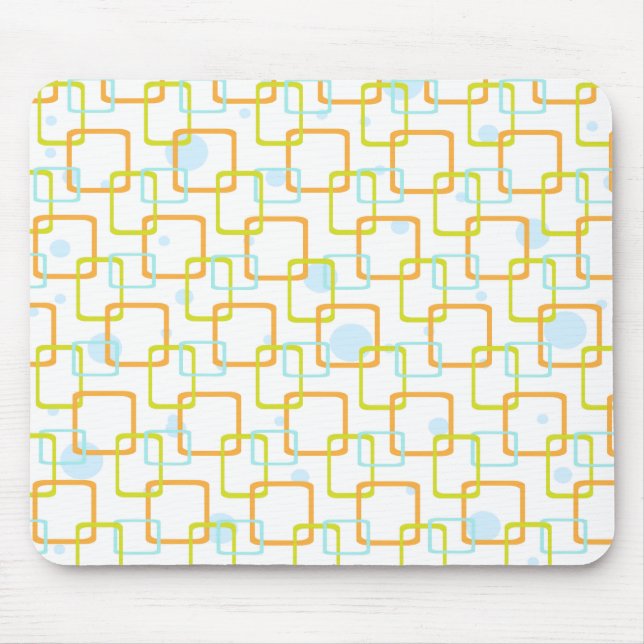 Tapis De Souris Carrés d'orange de mod (Devant)