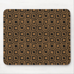 Tapis De Souris Carrés rétro - Brown sur noir
