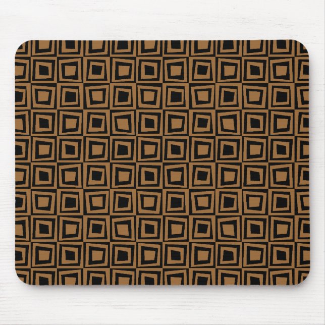 Tapis De Souris Carrés rétro - Brown sur noir (Devant)
