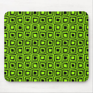 Tapis De Souris Carrés rétro - Chartrause vert sur noir