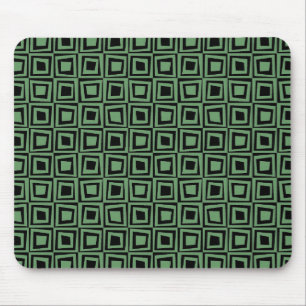 Tapis De Souris Carrés rétros - Vert de l'armée sur noir