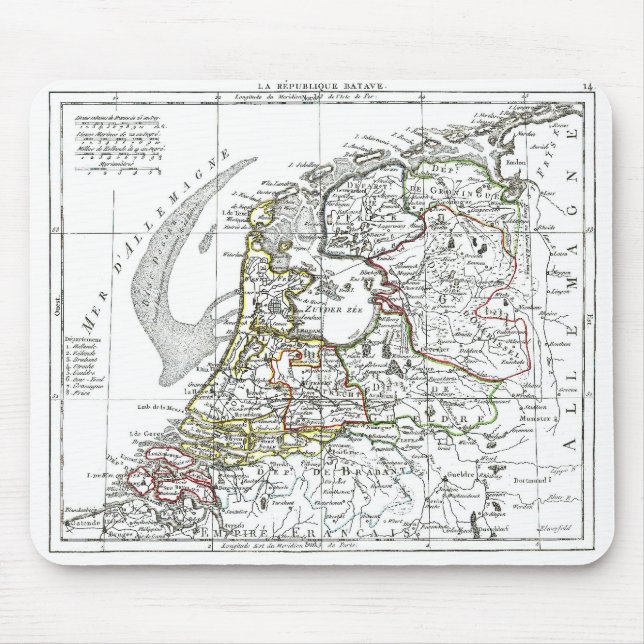 Tapis De Souris Carte 1806 - La République Batave (Devant)