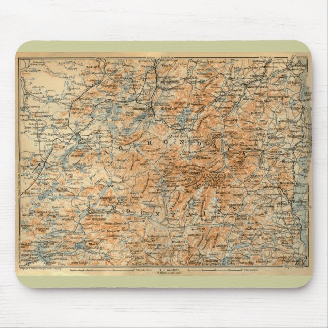 Tapis De Souris Carte 1909 d'Adirondacks du guide du voyage du (Devant)