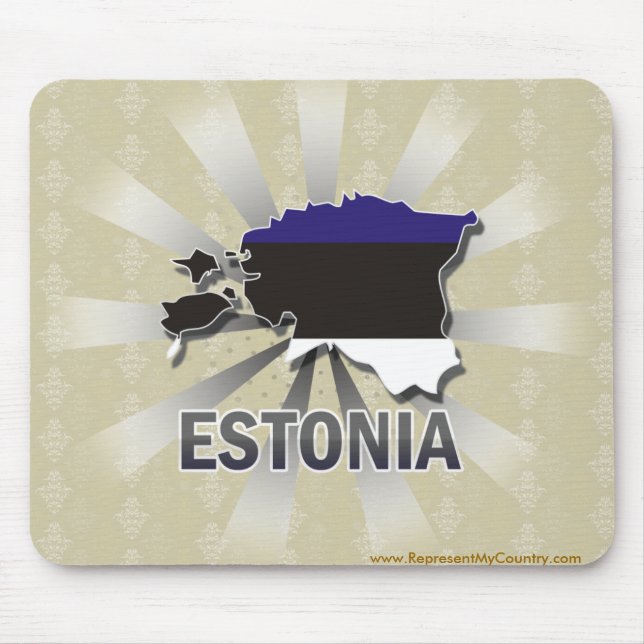 Tapis De Souris Carte 2,0 de drapeau de l'Estonie (Devant)