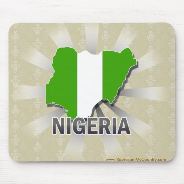 Tapis De Souris Carte 2,0 de drapeau du Nigéria (Devant)