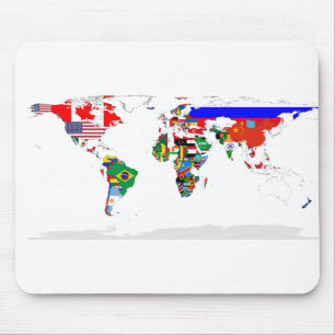Tapis De Souris Carte Abstraite du monde coloré
