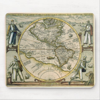 Tapis De Souris Carte Ancienne, 1596, America Sive Novus Orbis
