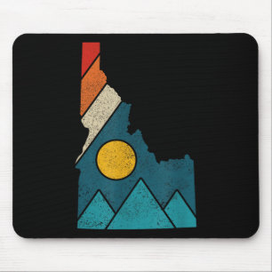 Tapis De Souris Carte ancienne de l'Idaho Montagnes Randonnée Camp