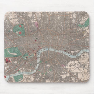 Tapis De Souris Carte ancienne de Londres Angleterre (1862)