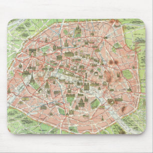 Tapis De Souris Carte ancienne de Paris (1920)
