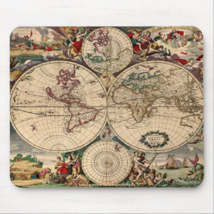 Tapis De Souris Carte antique de Justus Danckerts Mousepad
