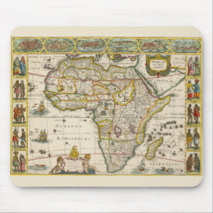 Tapis De Souris Carte antique de l'Afrique par Hondius et Jansson