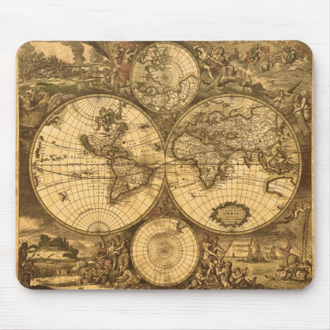 Tapis De Souris Carte antique du monde (Devant)