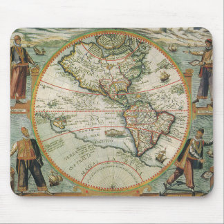 Tapis De Souris Carte antique du monde des Amériques, 1597