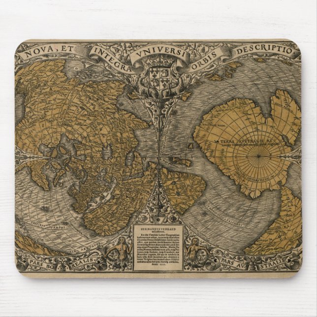 Tapis De Souris Carte antique du monde du classique 1531 par (Devant)