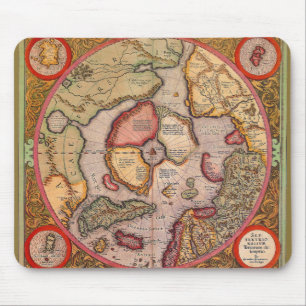 Tapis De Souris Carte antique du pôle Nord Carte par Mercator