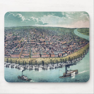 Tapis De Souris Carte antique Saint Louis Missouri Mississippi