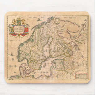 Tapis De Souris Carte antique vintage de la vieille Scandinavie