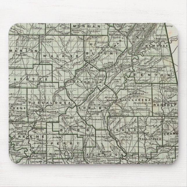 Tapis De Souris Carte Atlas Alabama (Devant)