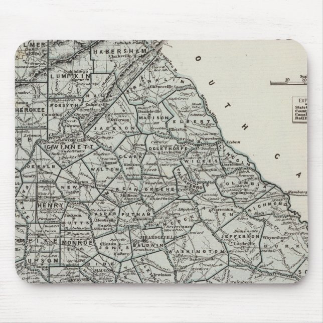 Tapis De Souris Carte Atlas de Géorgie (Devant)